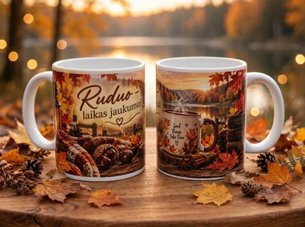 Ruduo – laikas jaukumui | Keramikinis puodelis 330 ml